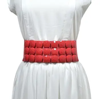 Ženske vzletno-pristajalne steze moda elastična gumb Cummerbunds žensko Obleko Stezniki Pas Pasovi dekoracijo širok pas R2235